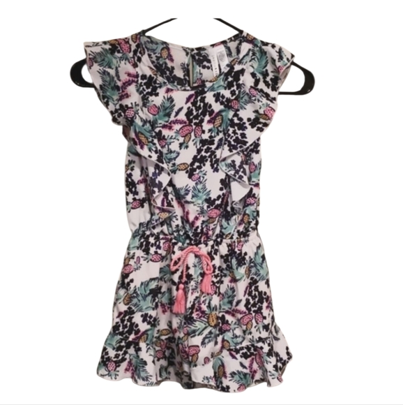 Japna Sleeveless Romper, Ruffles, Pinesapple One Piece Shorts Girls Size 8 - Picture 1 of 3